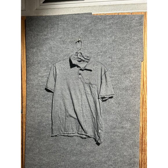 John Varvatos Other - John Varvatos U.S.A. Polo Shirt Mens Medium Gray Striped Pocket 100% Cotton